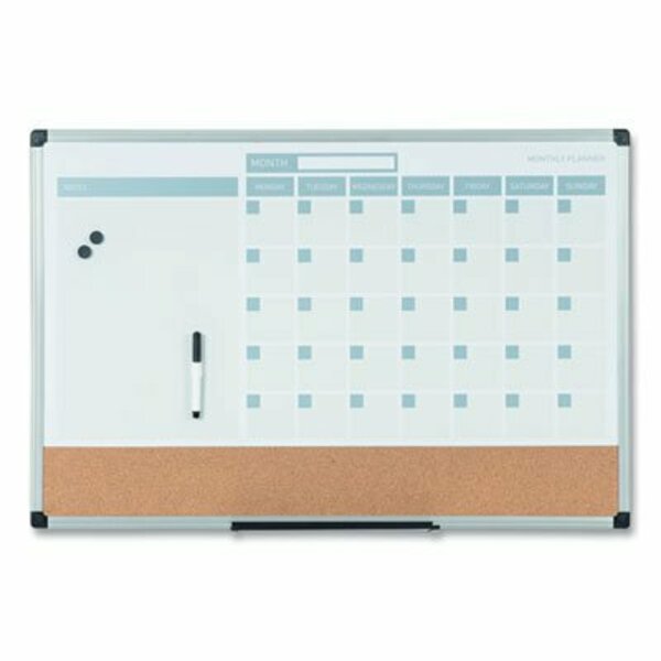 Bi-Silque MasterVisi, 3-In-1 Calendar Planner Dry Erase Board, 36 X 24, Silver Frame MB0707186P